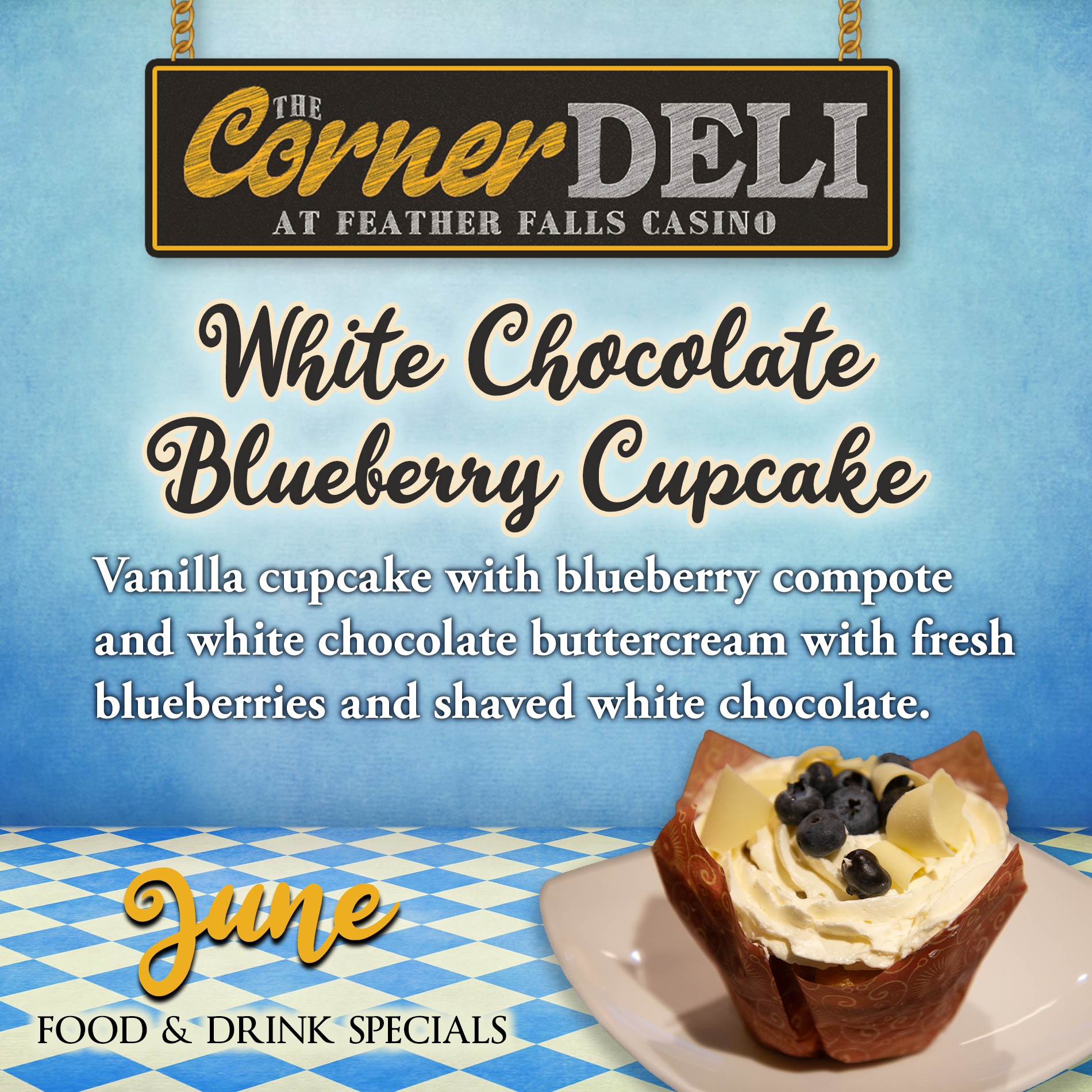 June White Chocolate Blueberry Cupcake