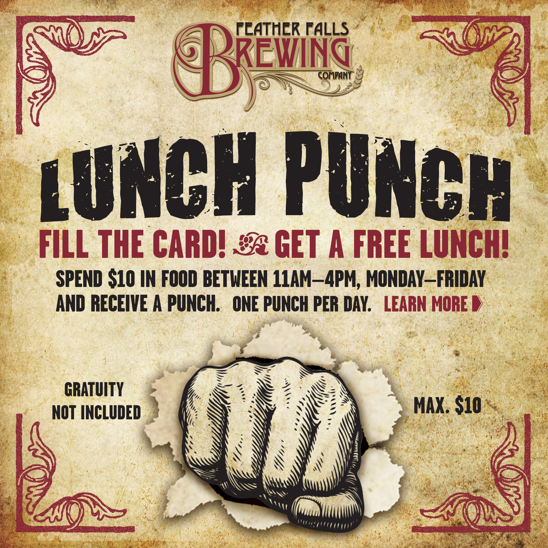 Brewery Lunch Punch Card