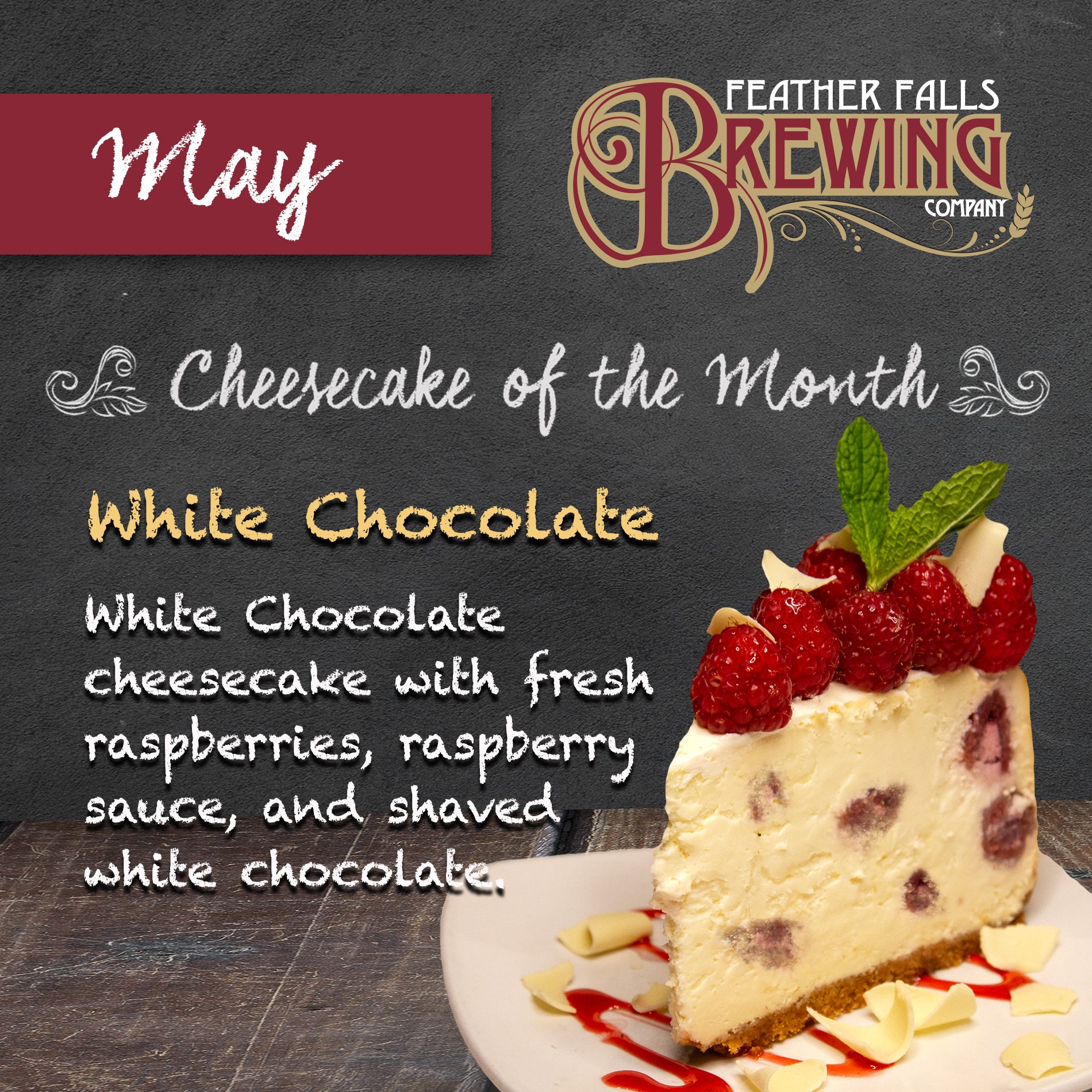 Brewer Cheesecake May White Chocolate with Raspberries