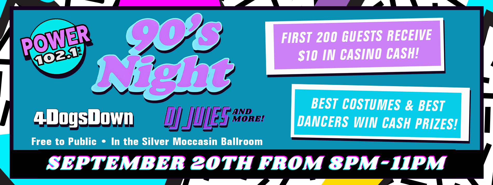 90s Night September 20 8pm-11pm