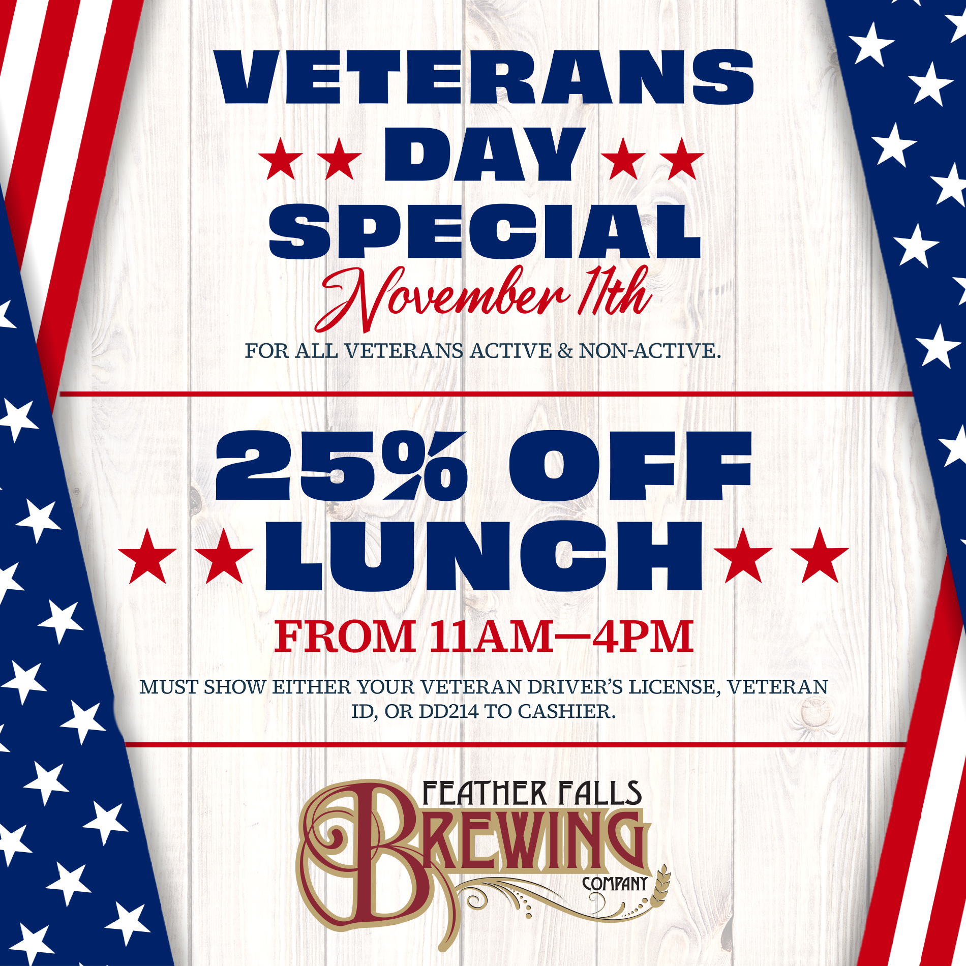 Brewery Veterans Day Special 2024