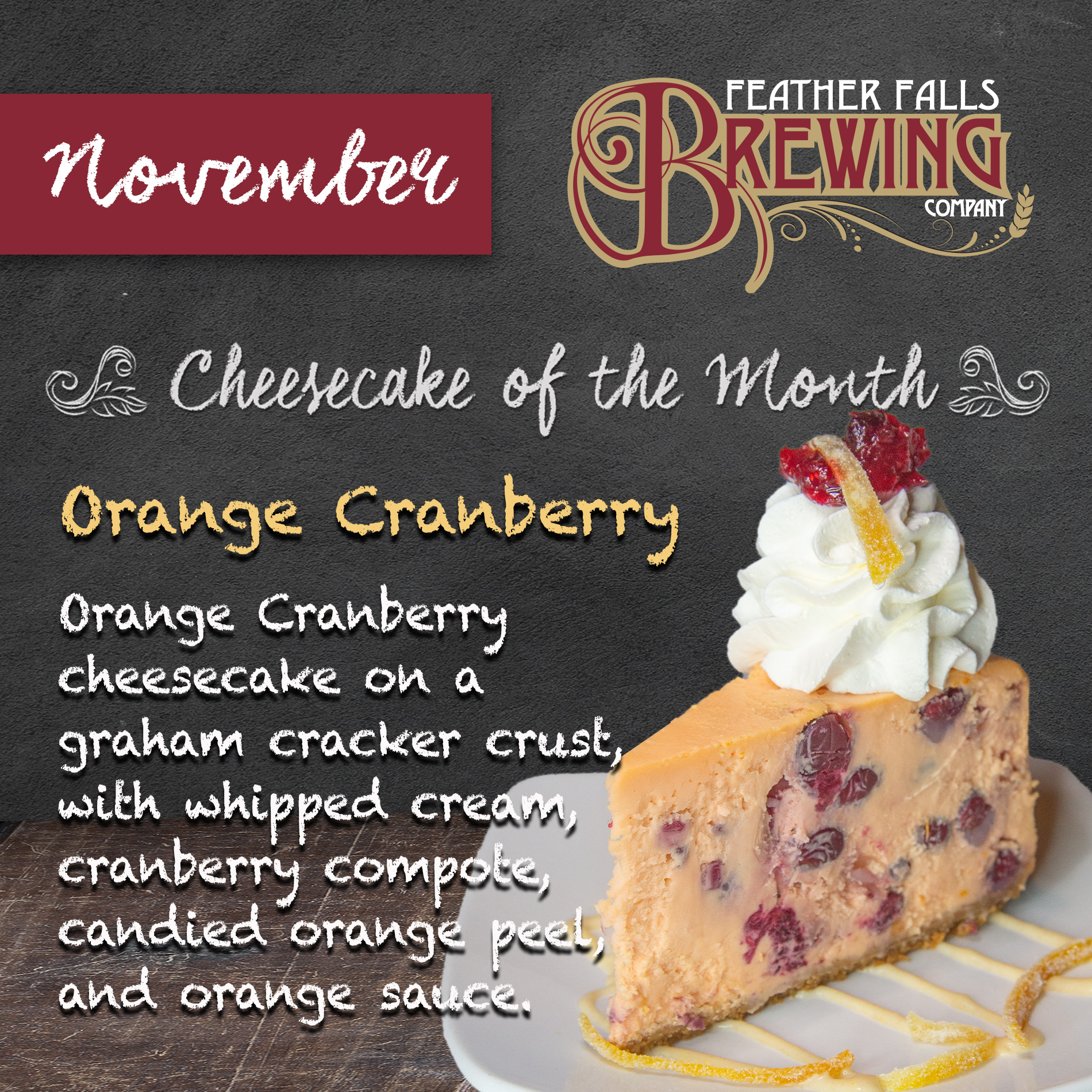 Nov 2024 Cheesecake of the Month: Orange Cranberry