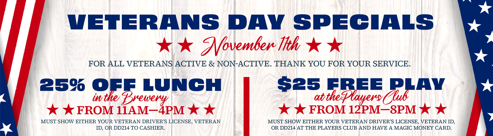 Veterans Day Specials 2024