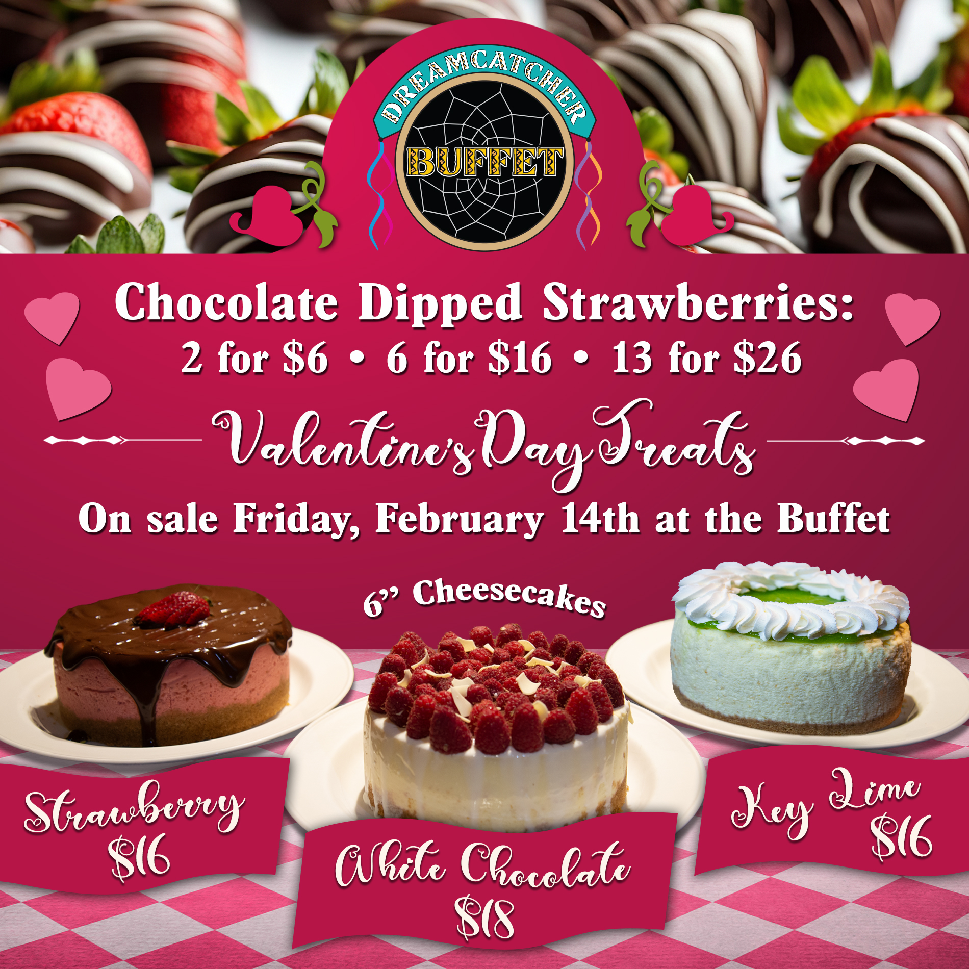 Brewery Valentines Day Cheesecake & Strawberries