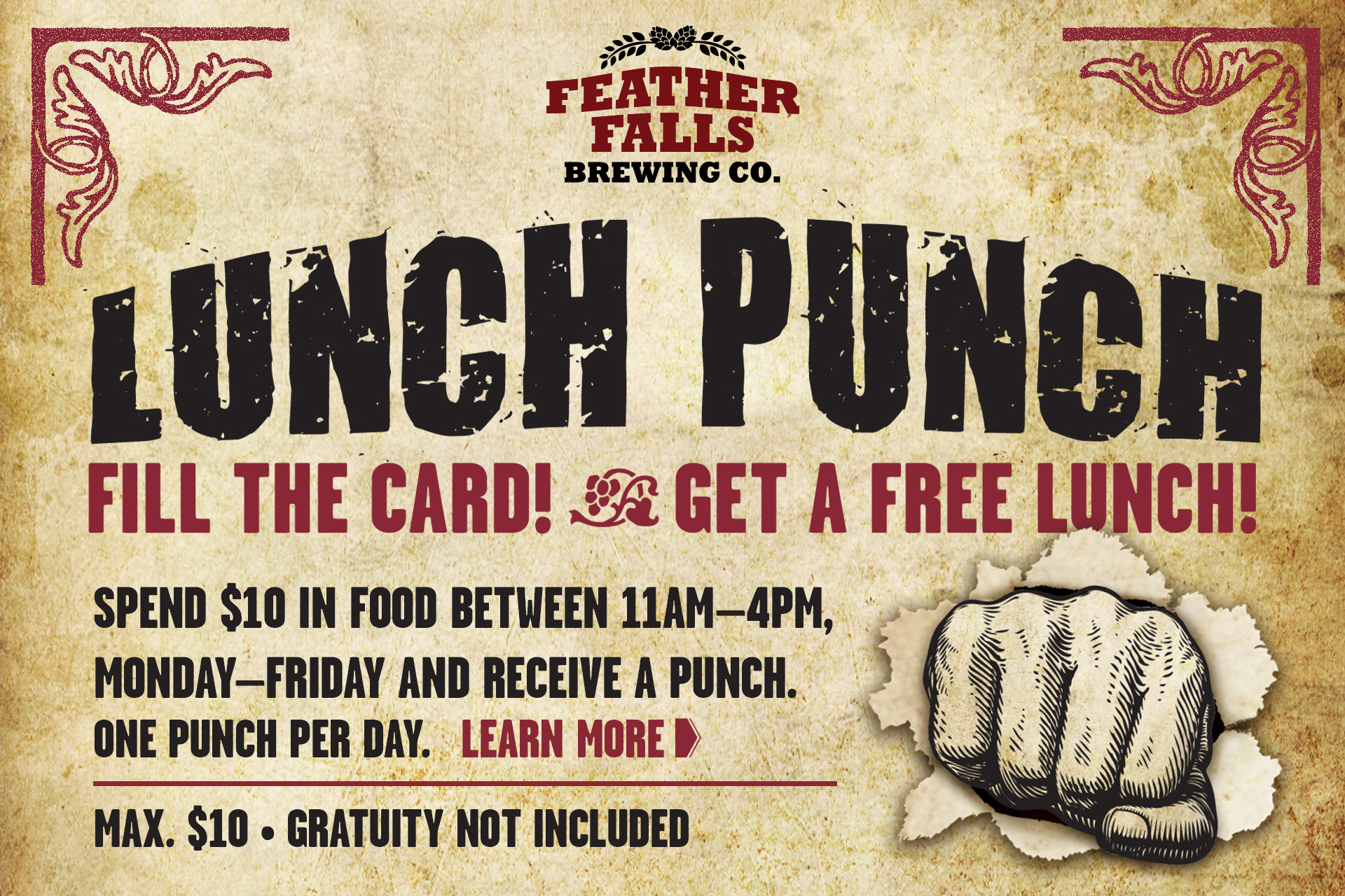Brewery Lunch Punch Card