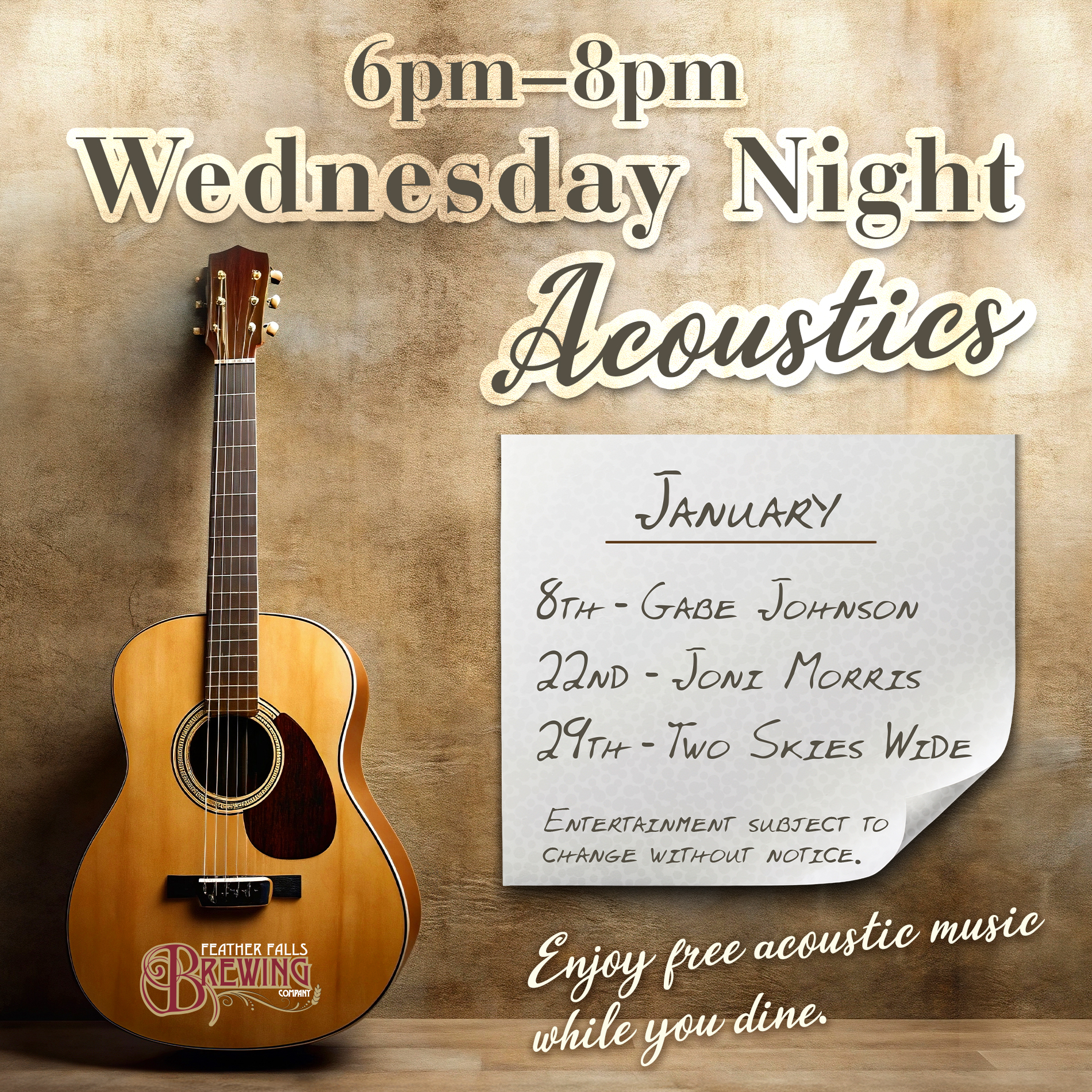 Wednesday Night Acoustics 6pm-8pm