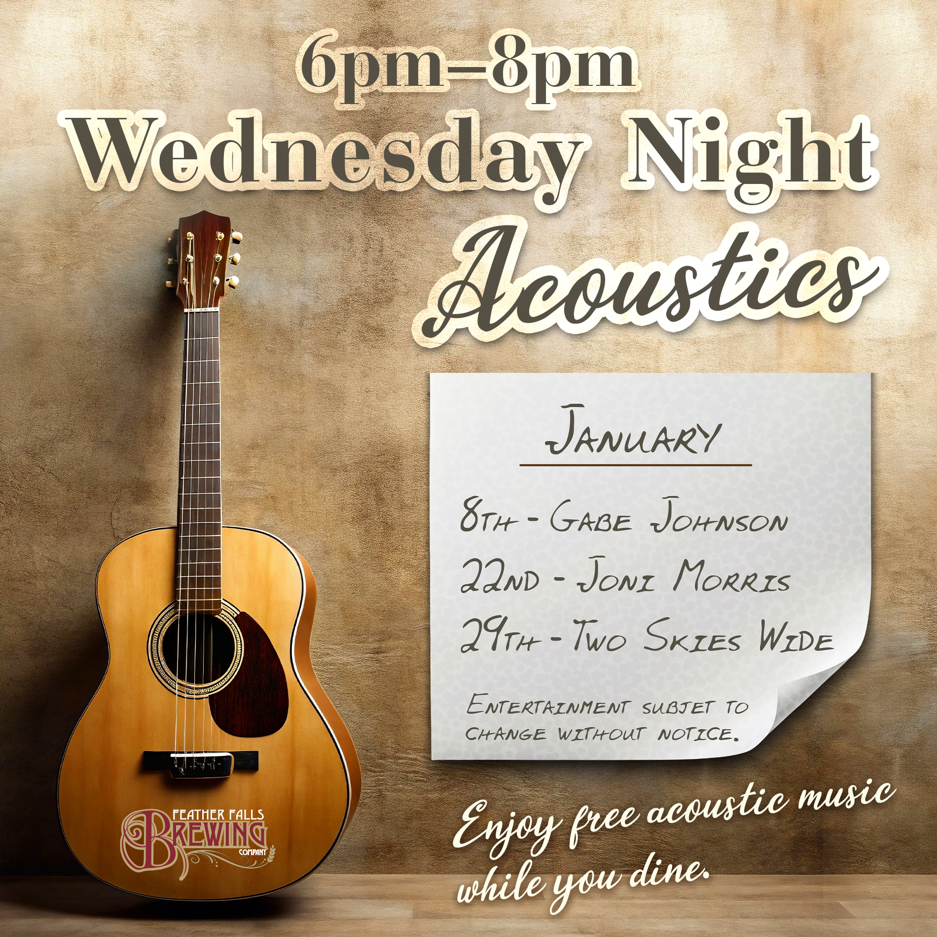 Wednesday Night Acoustics 6pm-8pm