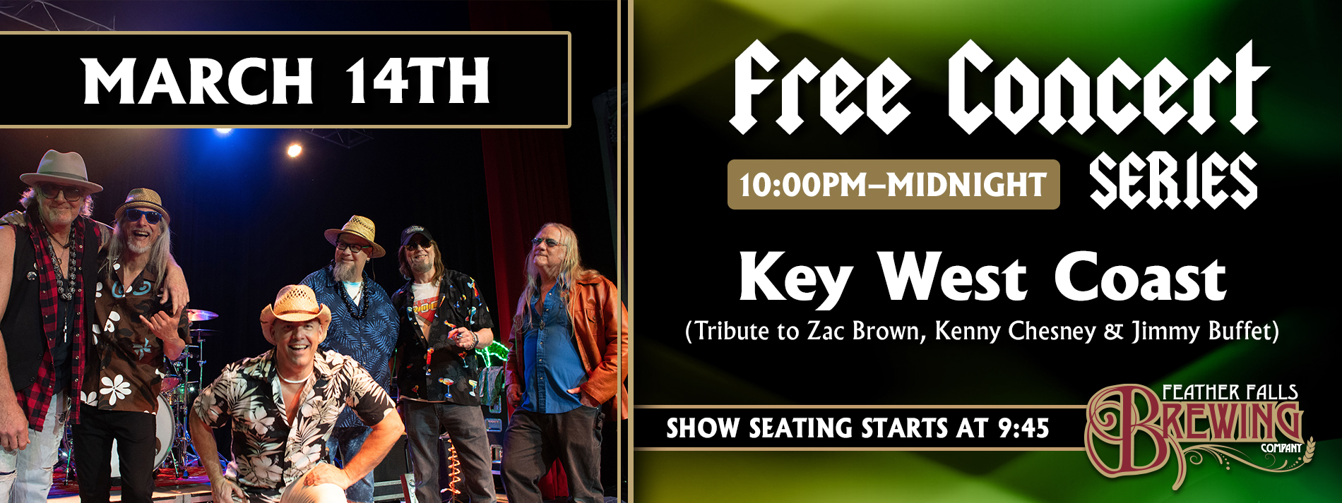 Free Concert Series-Key West Coast, March 14, 10pm