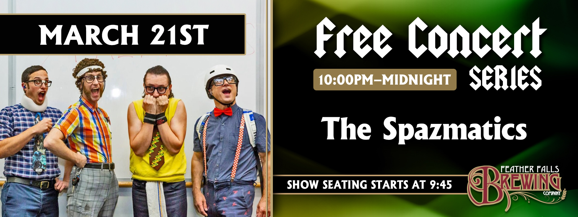 Free Concert Series-Spazmatics March 21, 10PM