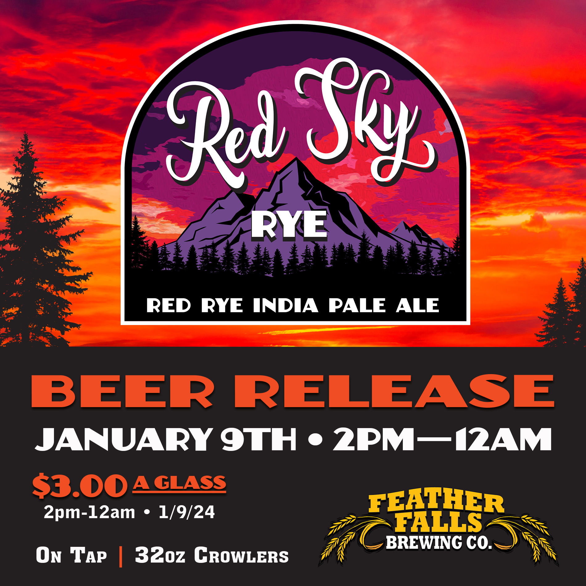 Beer Release-Red Sky Rye January 9th