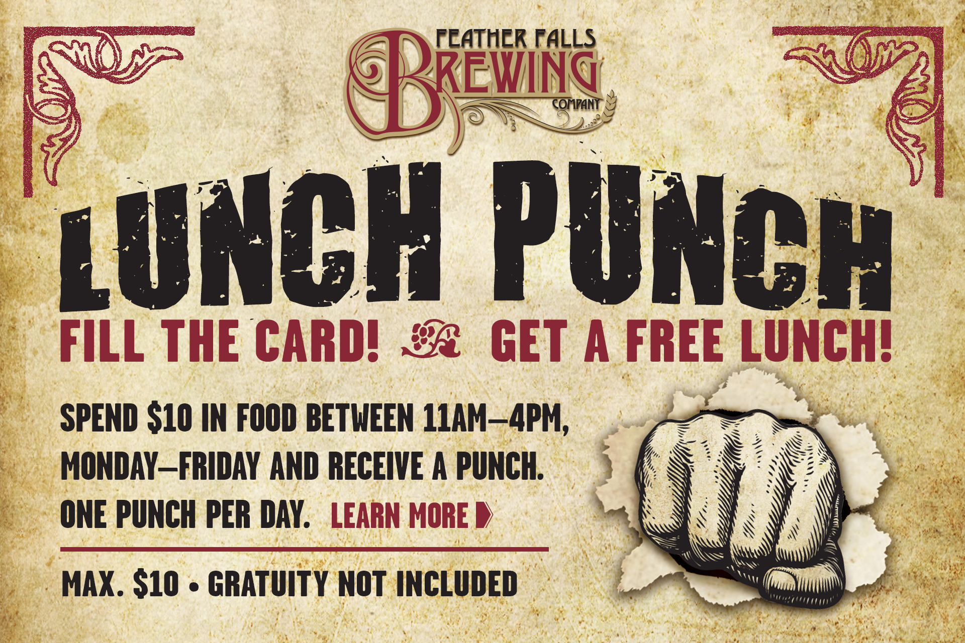 Brewery Lunch Punch Card