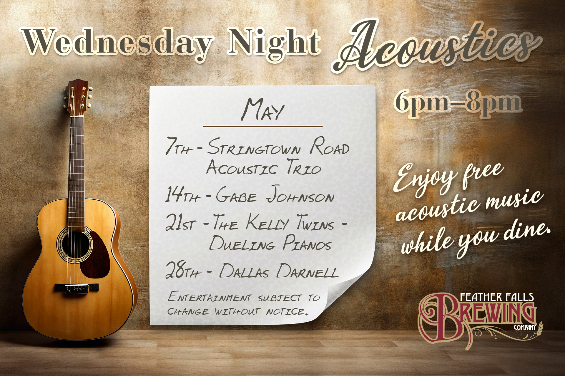 Brewery-Wednesday Night Acoustics-May