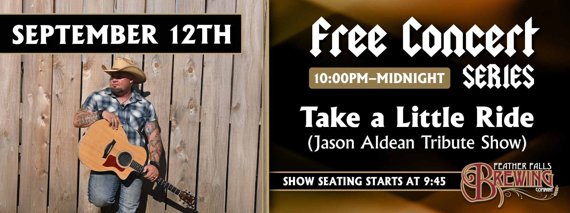 Take A Little Ride -Jason Aldean Tribute Show, Spetember 12th