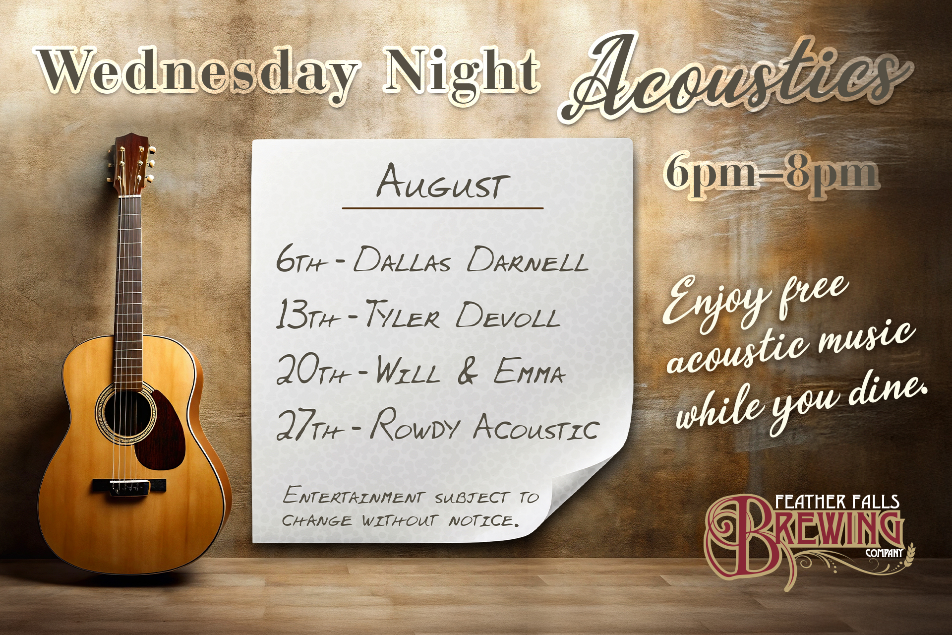 Wednesday Night Acoustics-August