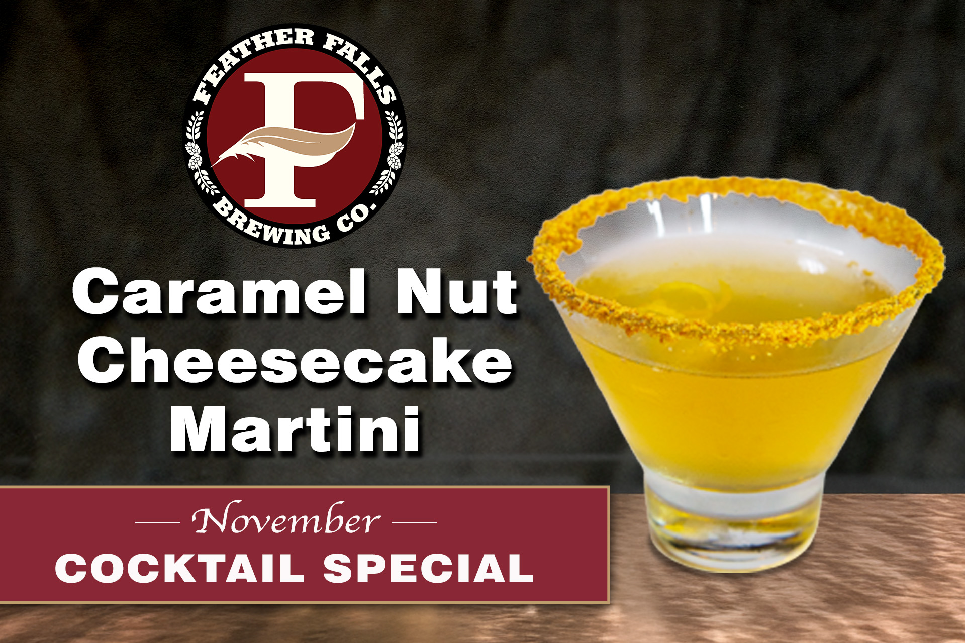 Brewery Cocktail of the Month - November- Caramel Nut Cheesecake Martini
