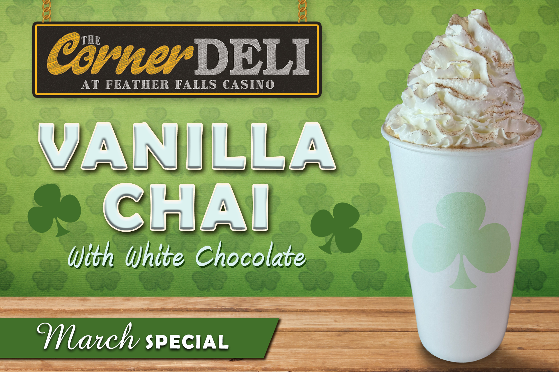 Deli Coffee Special-March 2026-Vanilla Chai with White Chocolate