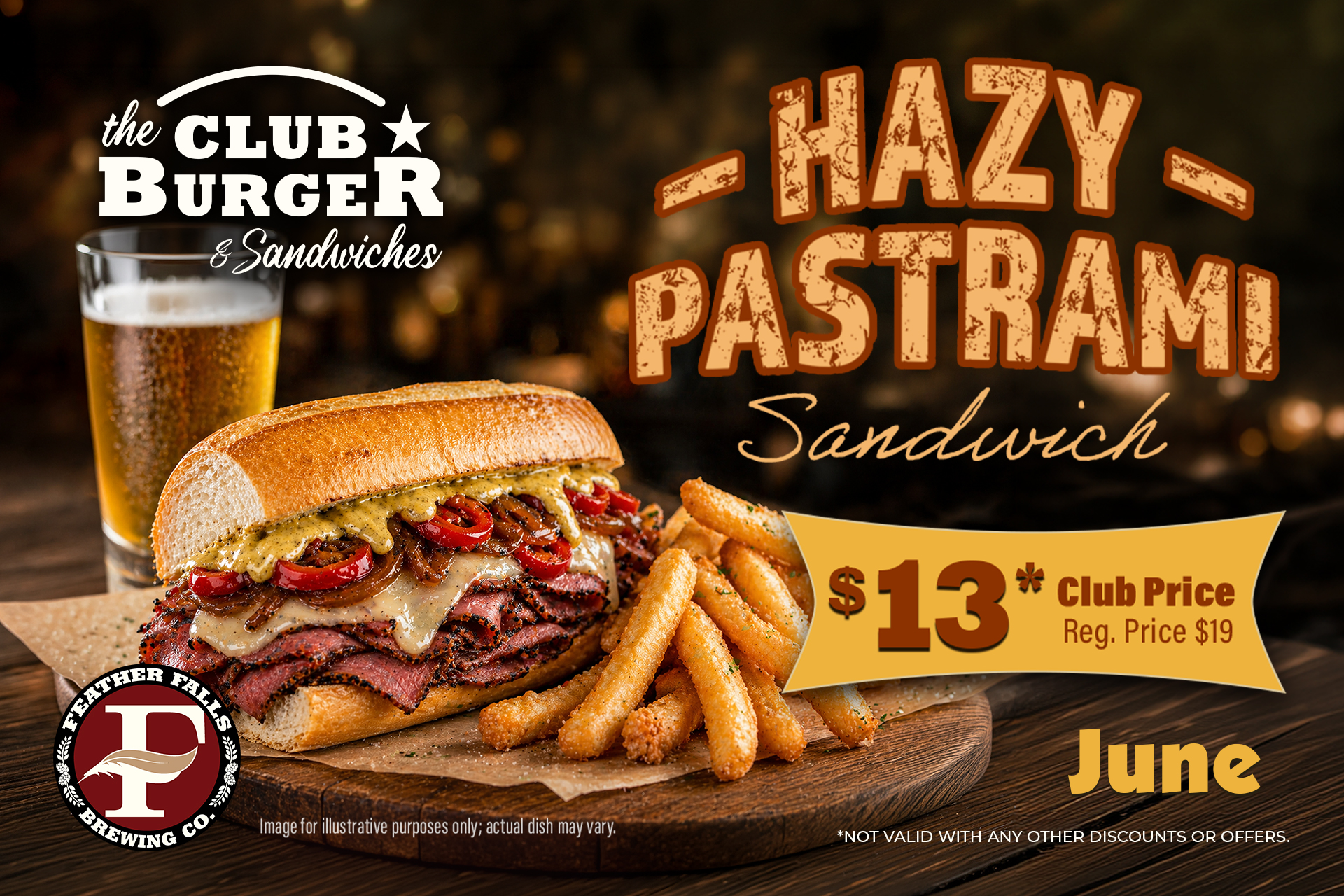 June Club Burger Sandwich - Hazy Pastrami
