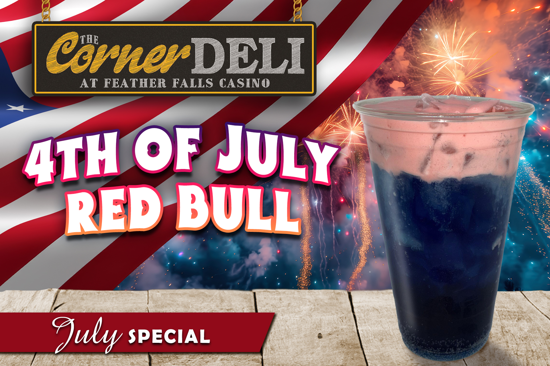 July Deli Special 4th of July Red Bull