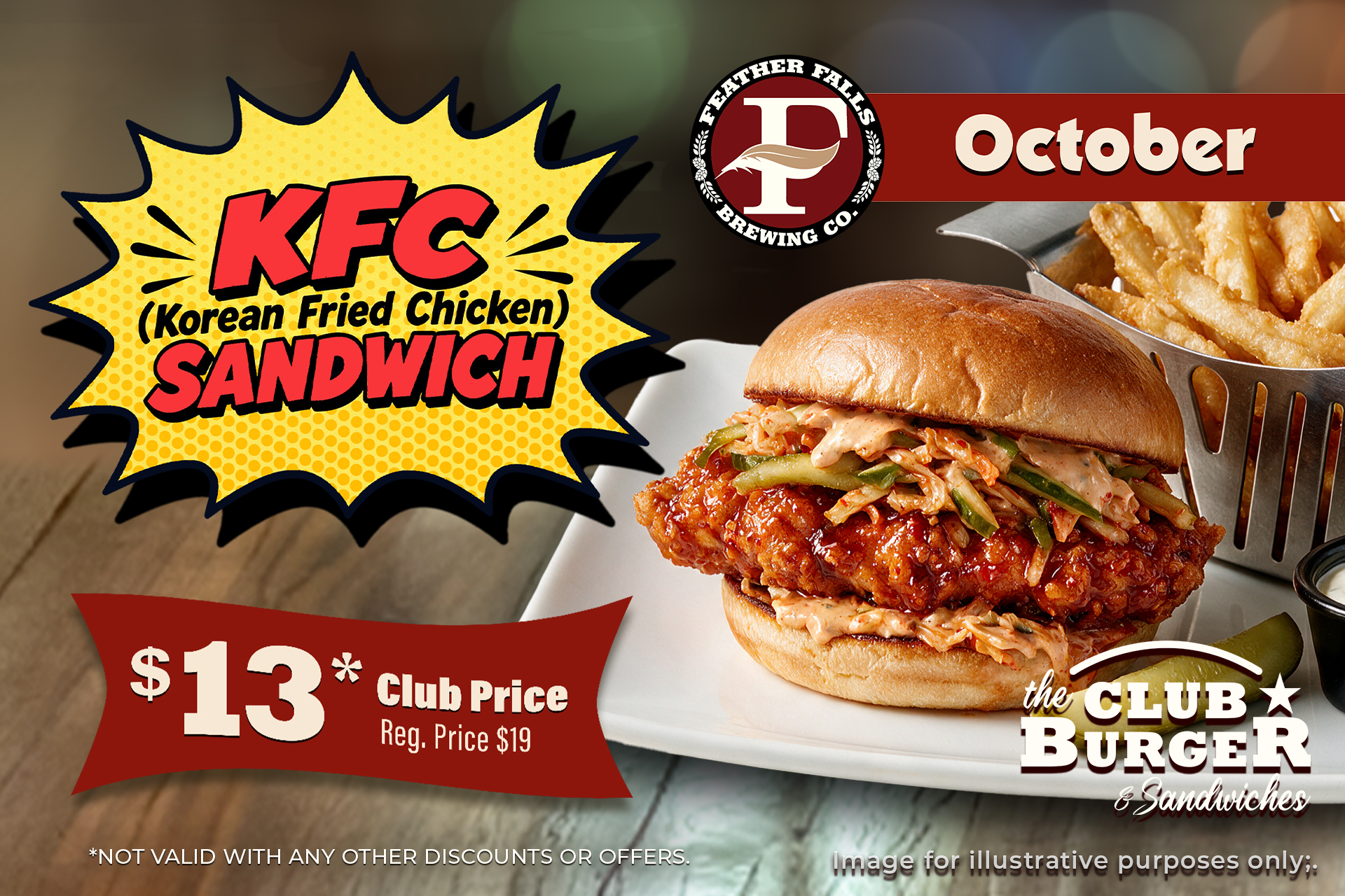 Event-Banner-Club-Special-OCT-KFC Club Burger - October KFC (Korean Fried Chicken) Sandwich